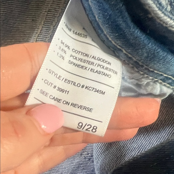 KanCan Light Blue Distressed Flare Jeans with Button Front - Picture 3 of 8